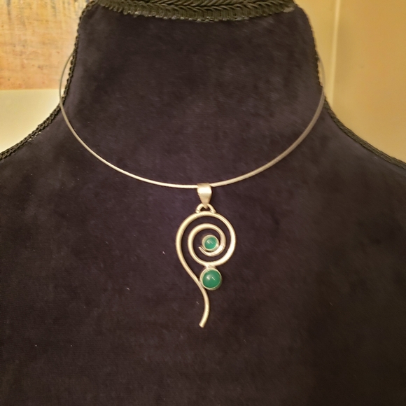 🌍GENUINE Chalcedony Sterling silver necklace - Picture 1 of 3